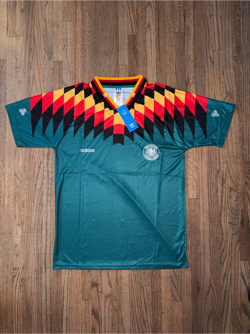 Adidas Germany Retro 1994 Jersey Teal Mens Size L NWT World Cup Classic